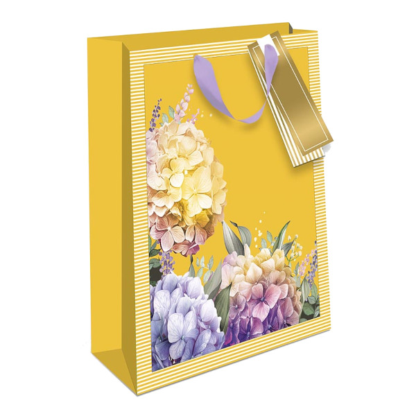 Пакет бумажный 22,3*18*10см "Гортензии на желтом" 1598.060 Арт Дизайн