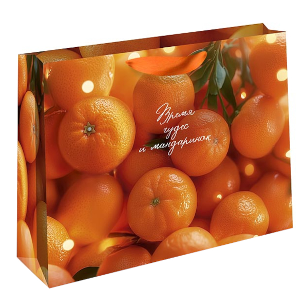 Пакет бумажный 40*50*15см "Время чудес и мандаринок" 1326.917 Арт Дизайн