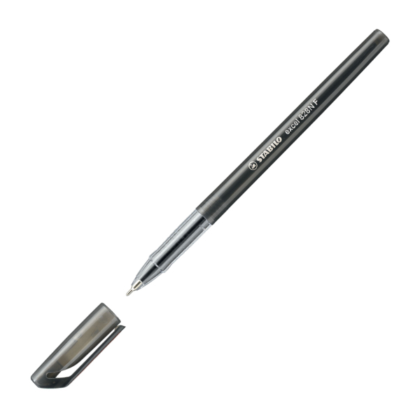 Ручка шар. масл. осн. 0,5мм, черный, игольч., черный корп. "Excel" 828/46NF Stabilo