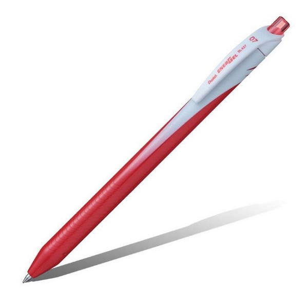 Ручка гелевая автоматическая Pentel "EnerGel Colour" BL437-B красный 0,7мм