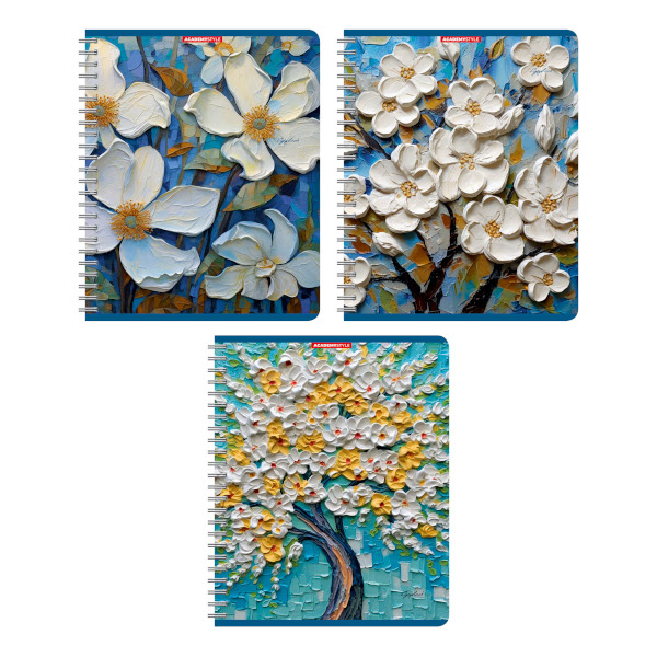 Тетрадь 96л А5 клетка/гребень "Primavera" картон, ассорти 7-96-1352 Альт