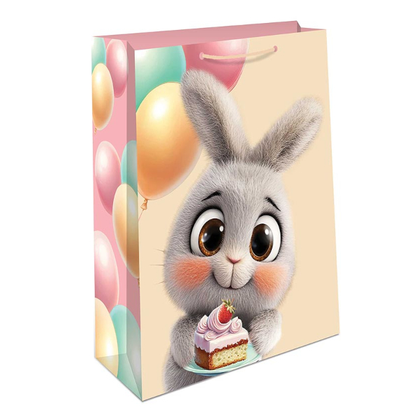 Пакет бумажный 32*26*12см "Зайчонок с тортом" 1193.025 Арт Дизайн