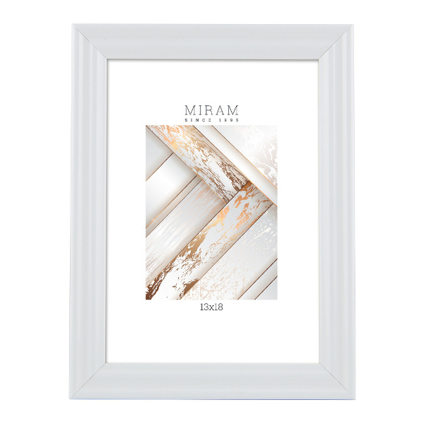 Фоторамка 13*18 пластик, багет 20мм, белый, вставка пластик, ножка 640261-5 МИРАМ