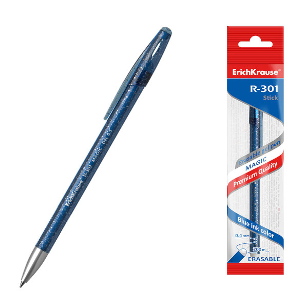 Ручка гелевая Erich Krause "R-301 Magic Gel" синяя, стираемые чернила, 0,5мм 45212