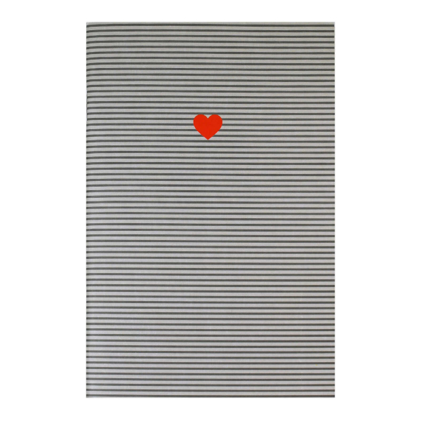 Блокнот А5- 32л "Сердечко на полосках" клетка, скоба, мягк.обл., картон, рисунок 72160 Феникс+