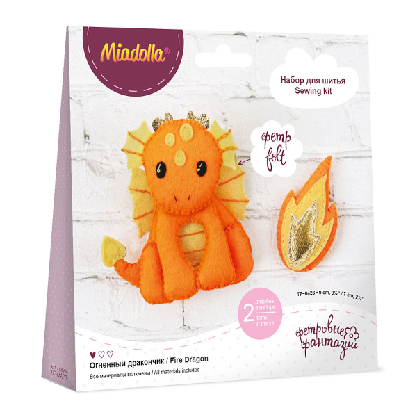 Набор для изготовления игрушки Miadolla "Огненный дракончик" 2шт TF-0428