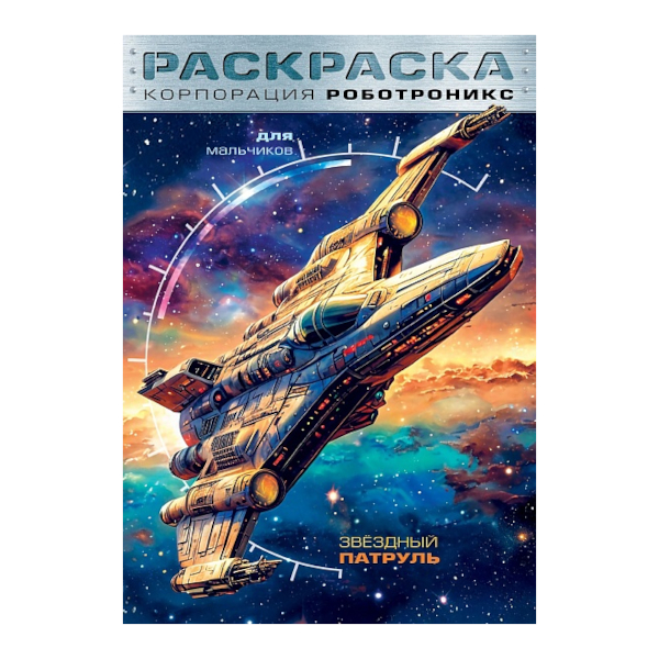 Раскраска "Корпорация Роботроникс. Звездный патруль" А4, 8л, скоба 8Р4_35245 Hatber