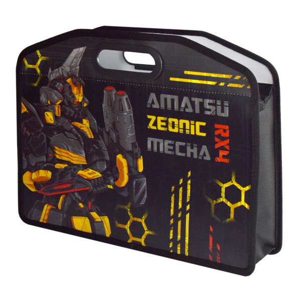 Папка с ручками А4 1отд., пластик, молния "Роботы" 66309 Феникс+