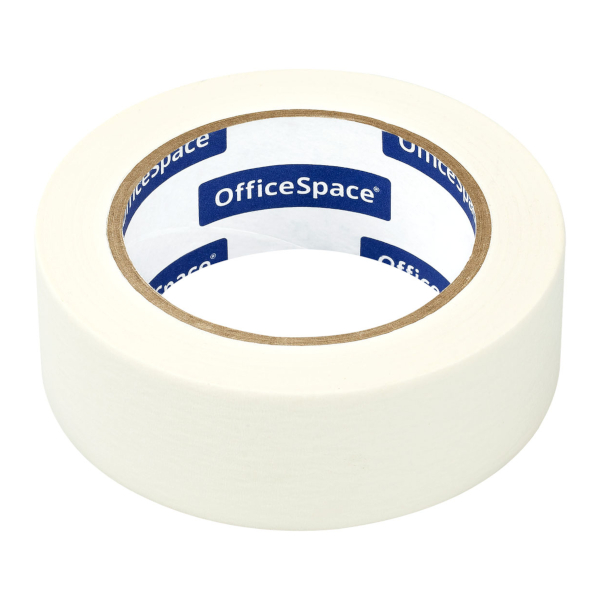 Клейкая лента бумажная (скотч) 38мм*50м, 125мкм, белая КЛм_55381 OfficeSpace