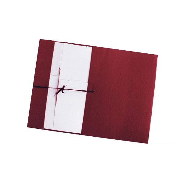 Папка архивная сборная А4, 15см, бумвинил, завязки, бордовый КСБ4150-209 Imige