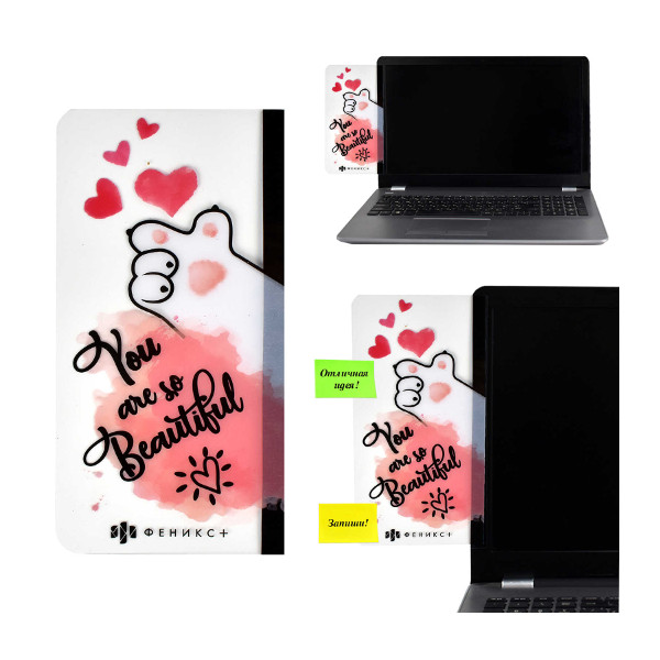 Панель на монитор для стикеров "Лапка" 10*20см, ПВХ, с рисунком 56322 Феникс+