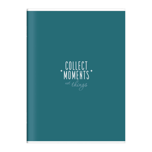 Тетрадь 96л А4 клетка "Собирай моменты" картон, бирюзовый 70416 Феникс+