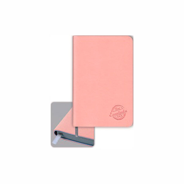 Записная книга А6+ 80л без линовки, сшивка, интегр.обл., иск.кожа, розовый 42597 Escalada