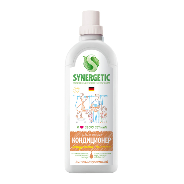 Кондиционер для белья 1л Synergetic "Миндальное молочко" 4623721671432