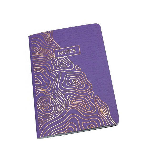 Блокнот А5- 48л "Золотые линии. Диз.4" без линовк, скоба, мягк.обл., картон, рисунок ТКФ486871 Listoff