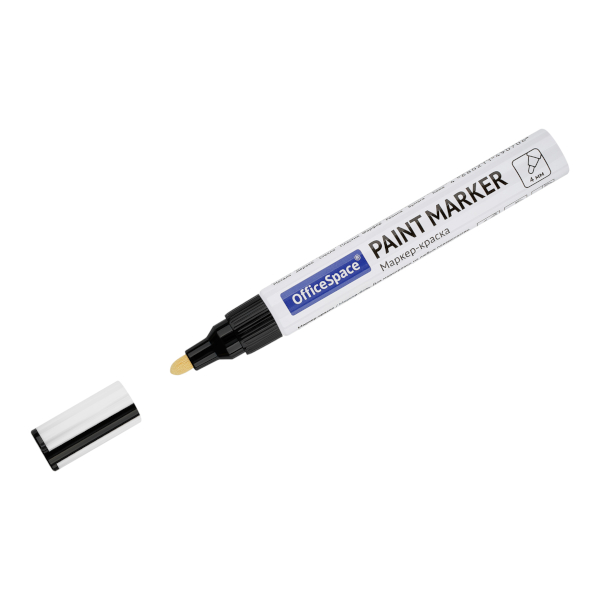 Маркер-краска 1-4мм, нитро осн., пулевид., черный, метал. корп. PM_51073 OfficeSpace