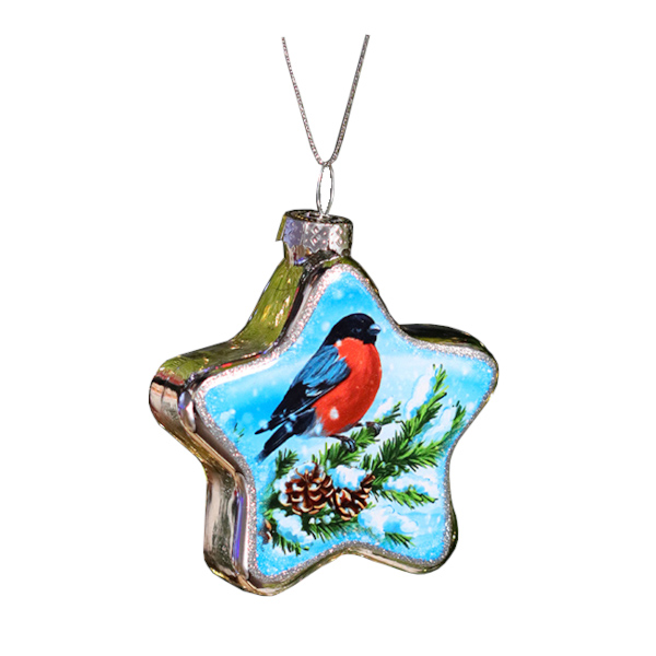 Украшение подвесное Миленд "Звездочка - Снегирь" 11,8*3,4*9,5см, стекло НУ-3311