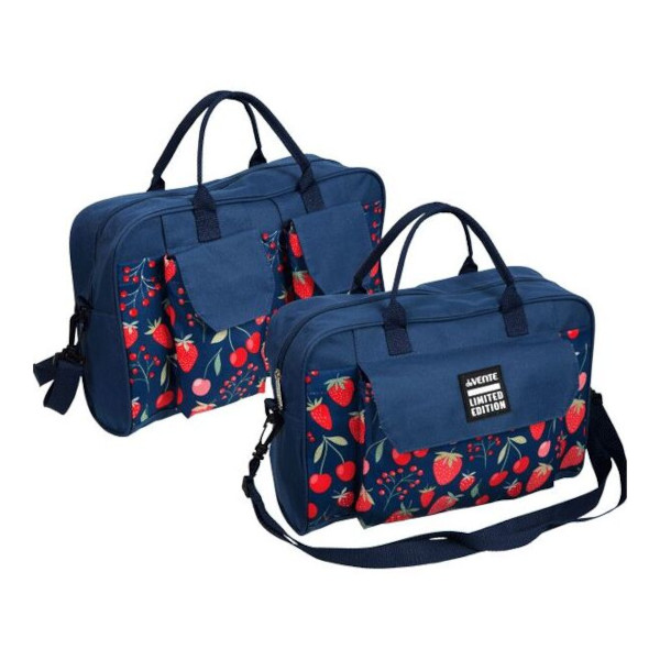 Сумка deVENTE 1 отд., 3 карм., 35*28*10см, текстиль, черный "Strawberry" 7041212