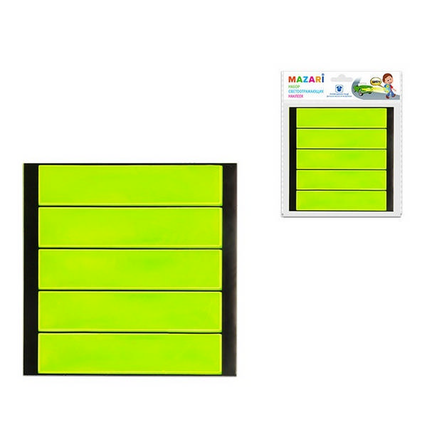Наклейки "Полоски" зеленые, светоотражающие 5шт. М-7203 MAZARI ТМ