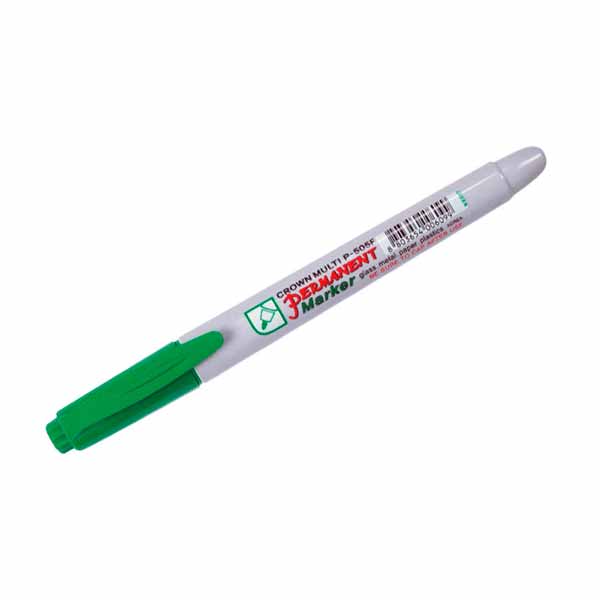 Маркер перм 1мм, спирт. осн., пулевид., зеленый, пластик. корп. "Multi marker Slim" P-505F Crown