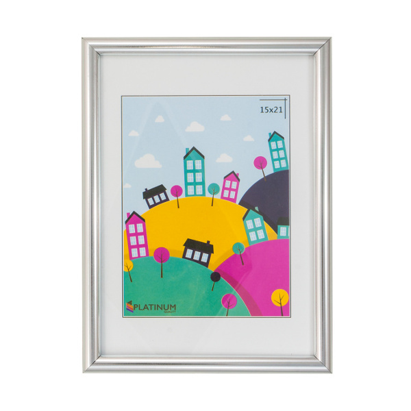 Фоторамка 15*21 пластик, багет 13мм, серебро, вставка акрил "Палитра" 05159 Platinum