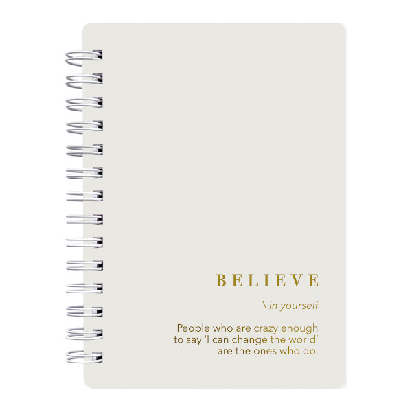 Блокнот А6 120л "Believe" клетка, гребень, мягк.обл., картон, айвори N4260 Be Smart