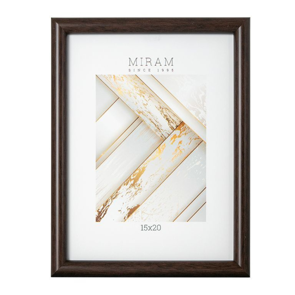 Фоторамка 15*20 пластик, багет 14мм, венге, вставка пластик, ножка 642046-6 МИРАМ
