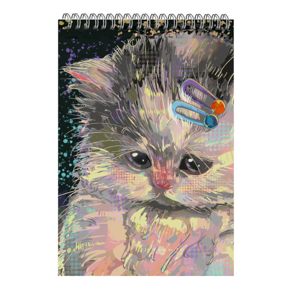 Блокнот А5 60л "Милый котик (Эксклюзив)" клетка, гребень, мягк.обл., картон, рис Б2ЛСК560314 Listoff