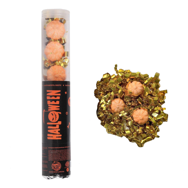 Хлопушка пневматическая "Halloween" 28см, пенопласт/фольга 5019358 Страна Карнавалия