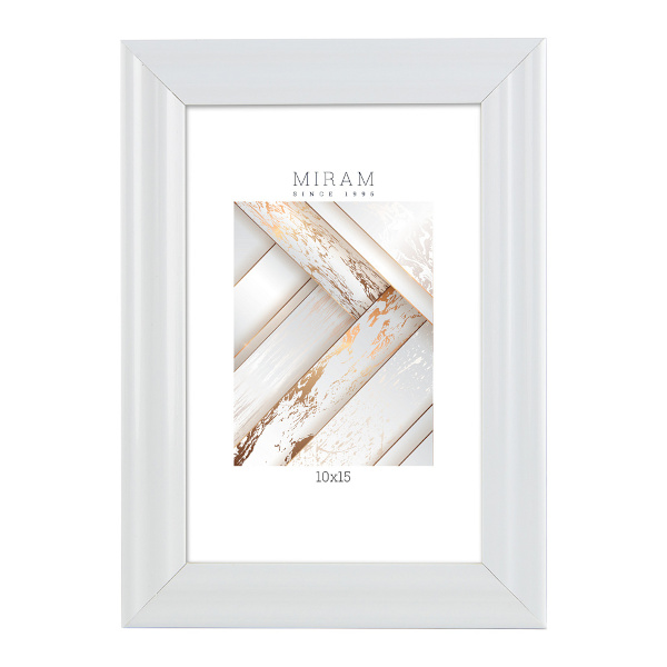 Фоторамка 10*15 пластик, багет 20мм, белый, вставка пластик, ножка 640261-4 МИРАМ