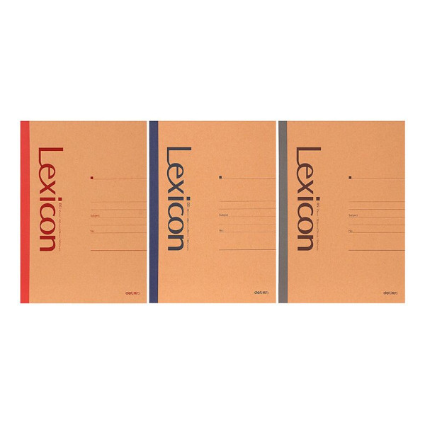 Тетрадь 50л B5 линейка/книж. переплет "Lexicon" картон, ассорти 23213 Deli