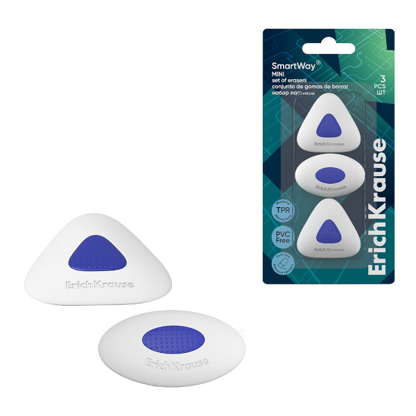 Набор ластиков Erich Krause "SmartWay Mini" фигурный, термопласт. резина, ассорти (3шт) 60778