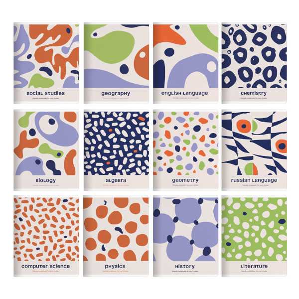 Комплект предметных тетрадей 36л А5 12шт "Цветовой баланс" картон ТПК5ск36 62310 BG