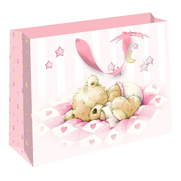 Пакет бумажный 40*50*15см "Мишка Тедди" розовый 1327.808 Арт Дизайн