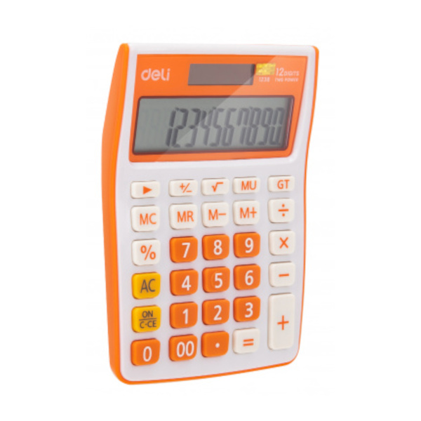Калькулятор Deli E1238/OR (оранжевый) настольный 12р