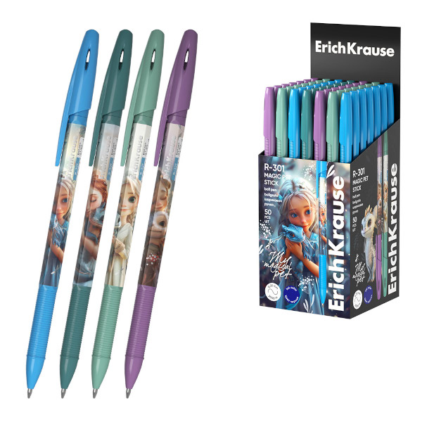 Ручка шар. 0,7мм, синий, ассорти корп. "Magic Pet. R-301" 63071 Erich Krause