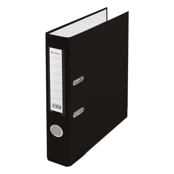 Папка-регистратор А4, 50мм, картон/пленка, карман, кант, черный AF0601-BK Lamark