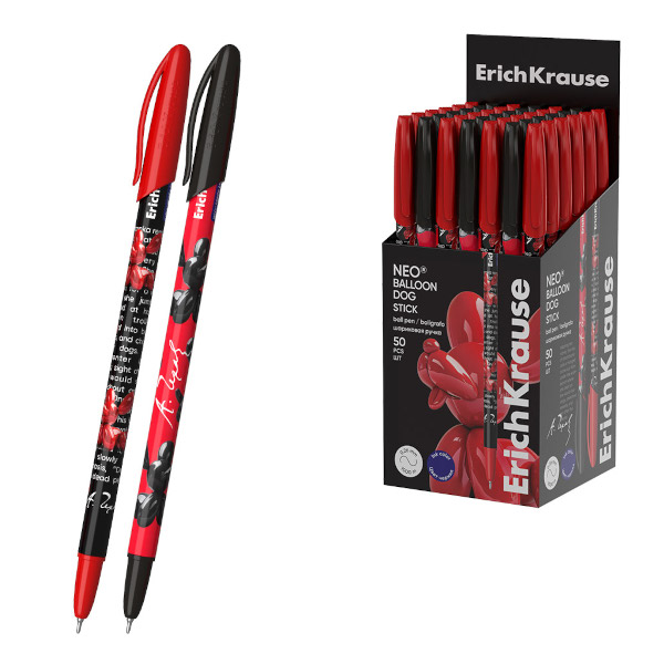 Ручка шар. Erich Krause "Stick Balloon Dog. Neo" синяя, ассорти корп. 0,7мм 63099