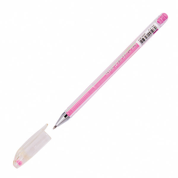 Ручка гелевая 0,8мм, розовый, прозрач. корп. "Hi-Jell. Pastel" HJR-500P Crown