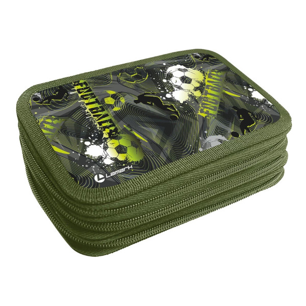 Пенал Lamark "Football time" 3 отд., без напол., 20,5*12,5*5,5см, на молнии PB0063-15
