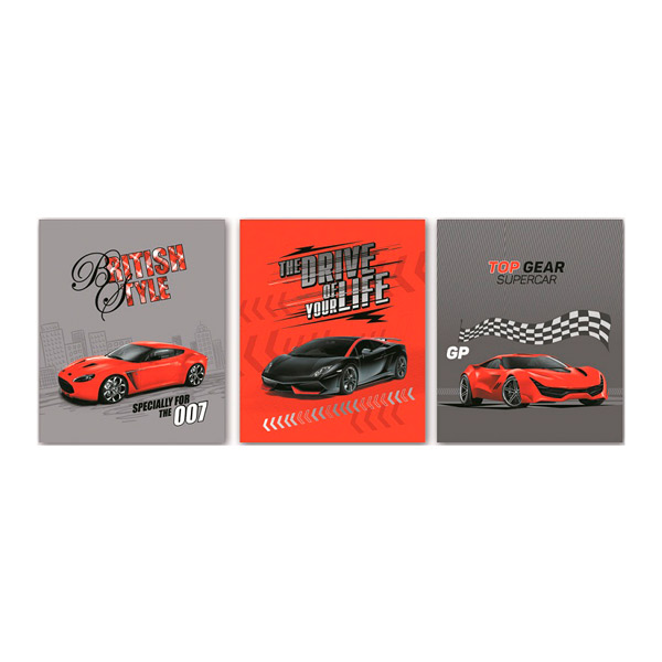 Набор обложек 213*355мм для тетради "Машины" гологр. с рис, ПВХ 80мкм 40603 Феникс+ (3шт)