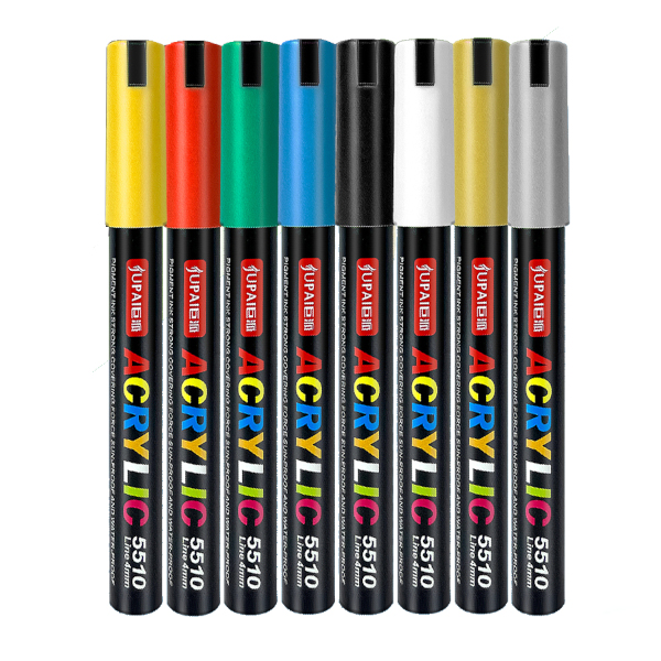 Набор маркеров акриловых Jupai "Acrilic" 8цв., 4мм, пулевид., пластик.уп. 5510-8