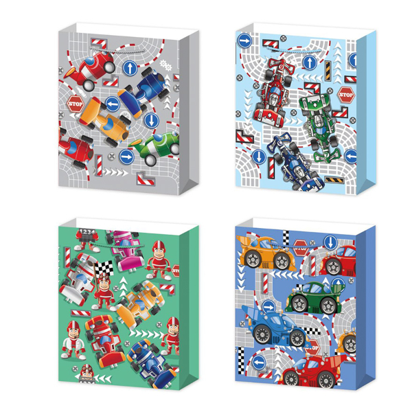 Пакет бумажный 21,5*18*8см "Машинки" ассорти M-8267 MAZARI ТМ