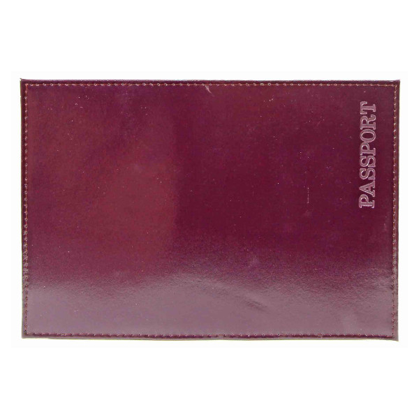 Обложка д/паспорта "PASSPORT" нат. кожа, тиснение, темно-фиолетовая 1,01гр-PSP ШИК-230 Imige