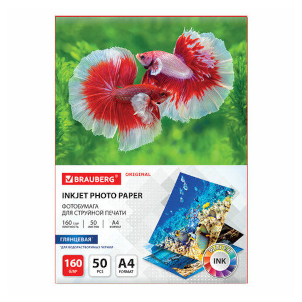 Бумага А4 Brauberg Original для стр.пр. 160г/м2, глянцевая, односторонняя 363984 (50л)