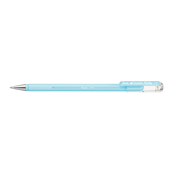 Ручка гелевая 0,8мм, голубой, голубой корп. "Hybrid Milky" K108-PS Pentel