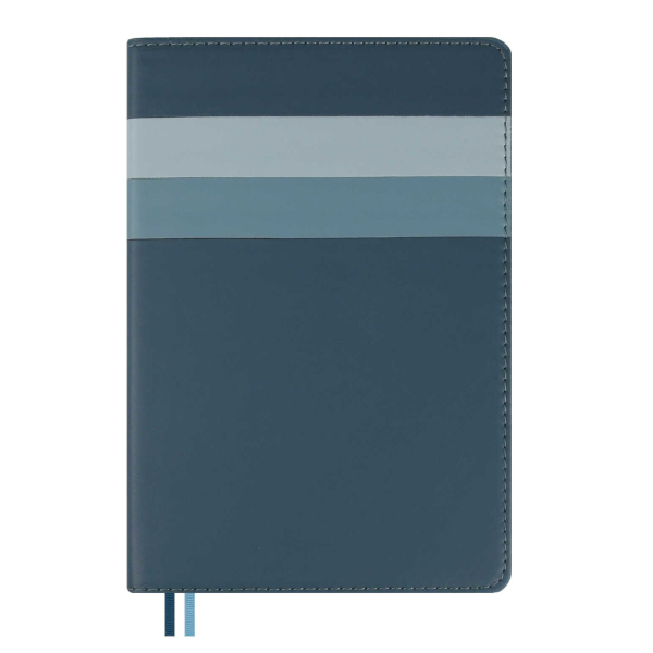 Ежедневник А5 не дат 320стр., Escalada "Лайка. Комби" тв.обл., иск. кожа, синий 70627