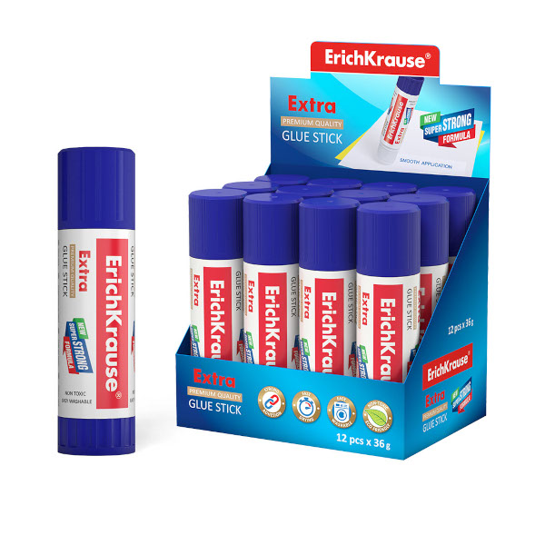 Клей-карандаш 36г, ПВП "Extra" EК14443 Erich Krause