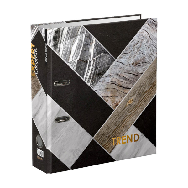Папка-регистратор А4, 75мм, картон/лам.бум., рис/гранит "Trend. Marbling" EC752702 Expert Complete