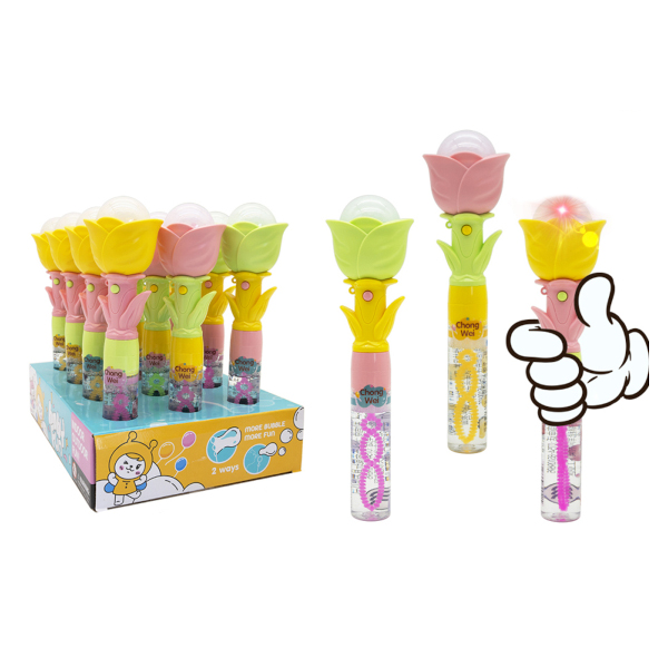 Мыльные пузыри "Цветок" 40мл, фонарик 3*AG13, ассорти 1003162